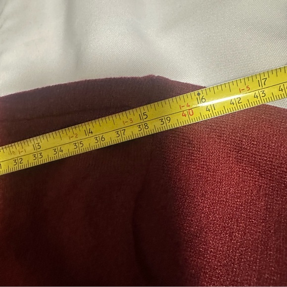 Croft & Barrow Burgundy Sweater with Blue Striped Hem - Picture 6 of 16